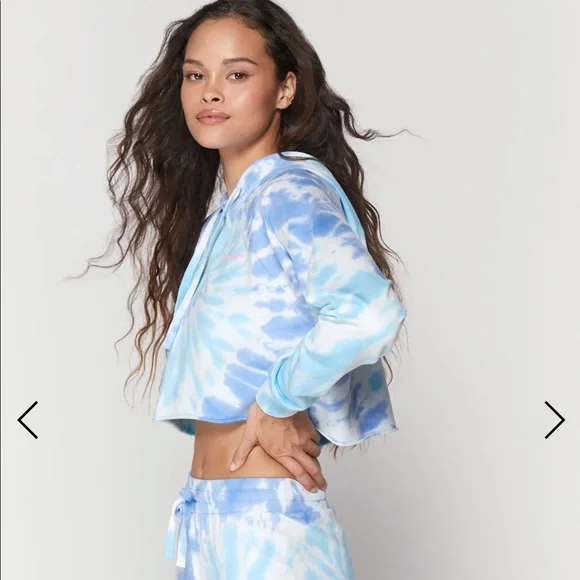 NWT Spiritual Gangster Aruba Tie Dye Luna Crop Hoodie Sz Medium - Picture 3 of 9